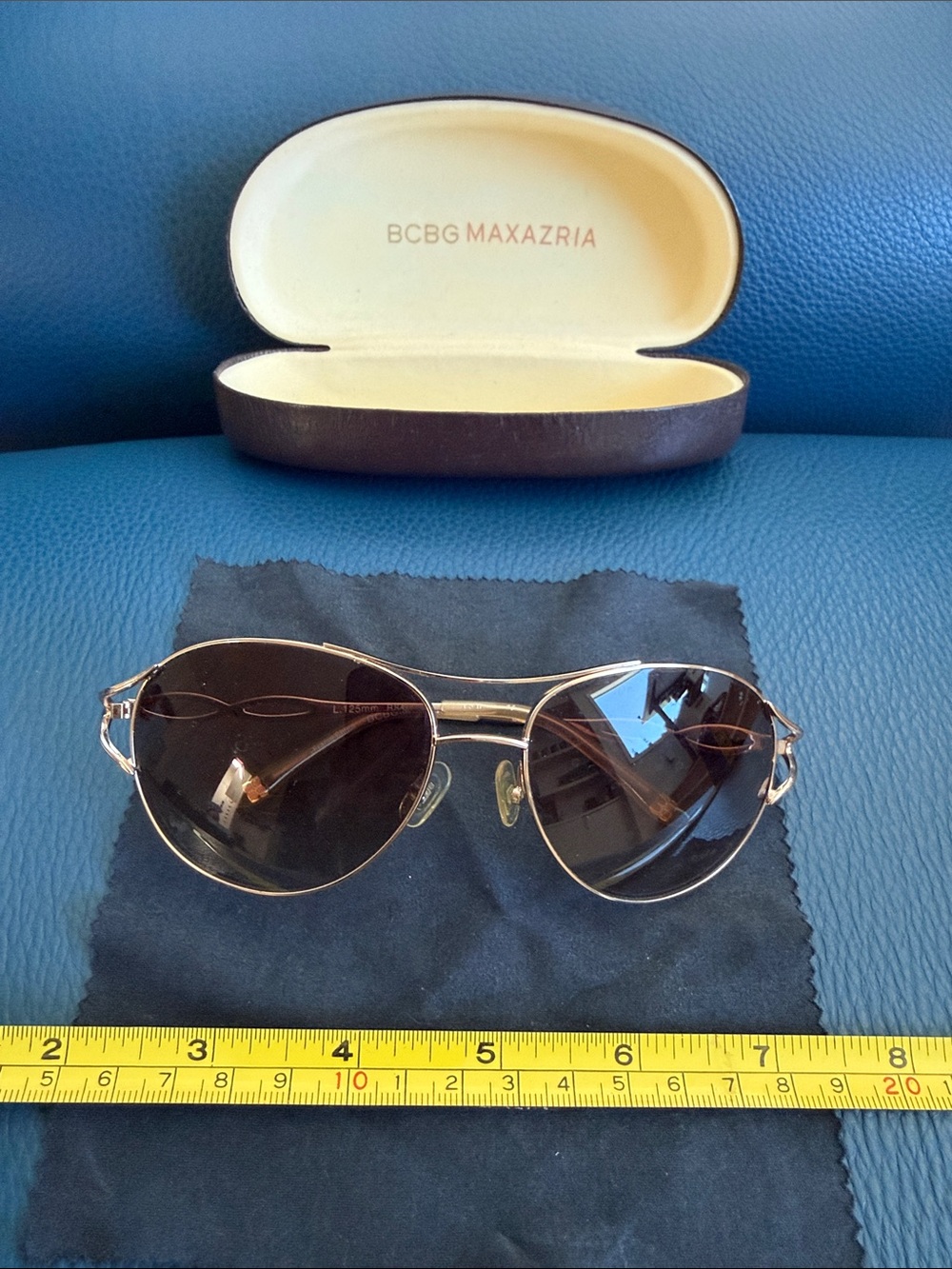 BCBGMaxAzria Gold Frame Sunglasses with Brown Lenses